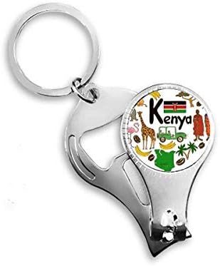 Kenya Szerelmes Szív Landscap Nemzeti Zászló Köröm Zimankó Gyűrű Kulcstartó Sörnyitó Clipper
