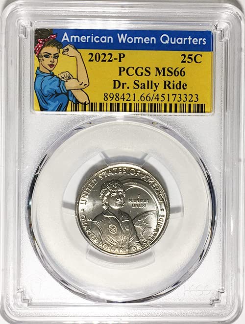 2022 P Amerikai Nők Negyede Dr. Sally Ride Negyed MS 66 Rosie Címke PCGS