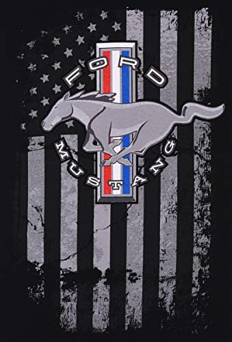 NP DESIGN CSOPORT Férfi Ford Mustang T-Shirt bajba jutott Amerikai Zászló Legénység Nyak Póló