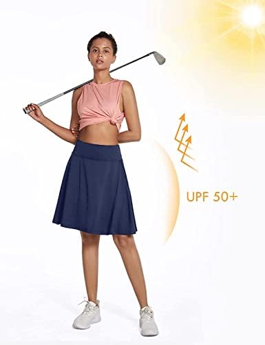 Dofaoo a Nők 20 térdig érő Tenisz Szoknya Sportos Szerény Hosszú Golf Skorts a Belső Rövidnadrág Zsebbel