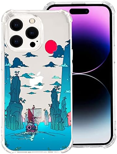 RFYIIIBUII iPhone 14 Átlátszó Anti-Bump TPU Manga Design Telefon Esetében a Ütésálló Négy Sarokban Légzsák Védelem -