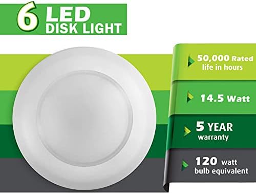 7.5 süllyeszthető Szabályozható LED Lemez Fény, 15W (120 w-os Megfelelője), 120V, 5000K Fényes Fehér, Fehér szegélyekkel,