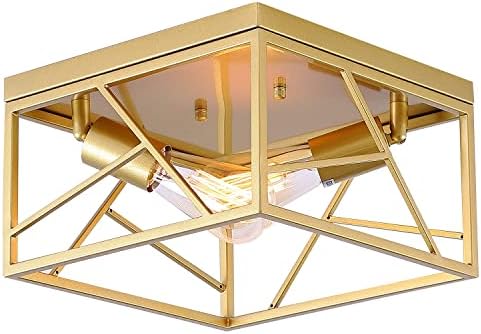 Fivess Világítás 2-Világos, Modern Arany süllyeszthető Light Lámpatest, Fém Négyzet Félig süllyeszthető Mennyezeti Lámpa