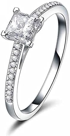 2023 Új Női Eljegyzési Cirkon Gyűrű Gyémánt Személyre szabott Hercegnő Gyűrűk Hét hu Gyűrűk (Ezüst, 5)