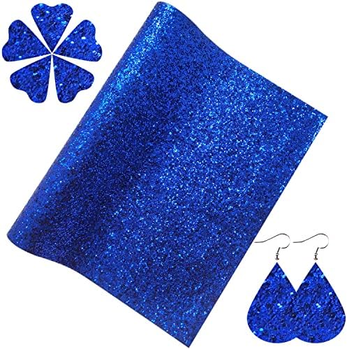 Sunmelyn Csillogó Royal Kék Vaskos Csillogó Bőr Roll 12x53 hüvelykes Fényes, egyszínű Függetlenség Napja Ál Bőr a Fülbevalót