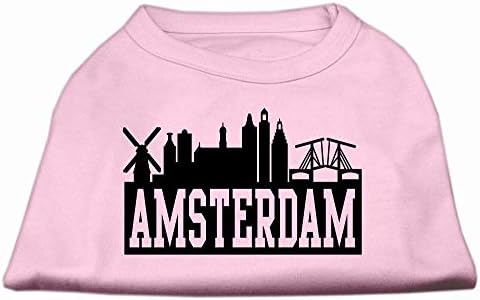 Délibáb Pet Termékek Amszterdam Skyline Képernyő Nyomtatás, Póló, Világos Rózsaszín Sm (10)