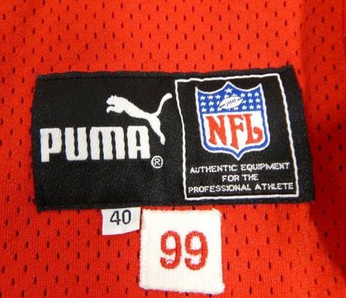 1999-ben a Kansas City Chiefs Bruce 6 Játék Használt Piros Mez 40 DP32110 - Aláíratlan NFL Játék Használt Mezek