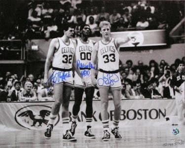 Robert Parish-Kevin McHale-Larry Bird Dedikált 16x20 Fotó - Dedikált NBA-Fotók