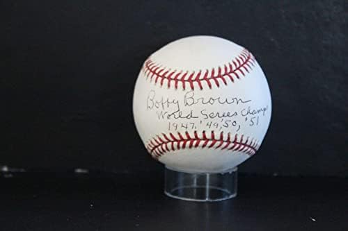 Bobby Brown Aláírt (WS 47,49,50,51) Baseball Autogramot Auto PSA/DNS AM48745 - Dedikált Baseball