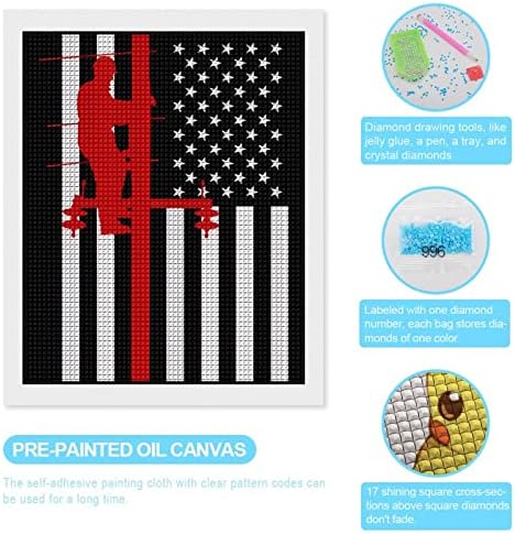 Amerikai Zászló Elektromos Kábel Védő, Dekoratív Gyémánt Festmény Készletek Vicces 5D DIY Teljes Fúró Gyémánt Pontok
