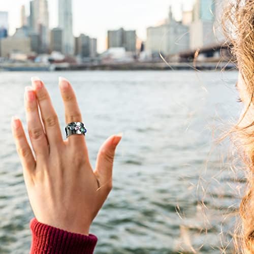 2023 Új Női Vintage Színes Gyűrű Eljegyzési Nyilatkozat Gyűrű jegygyűrű Ajándékok Nőknek Rave Gyűrűk (Ezüst, 9)