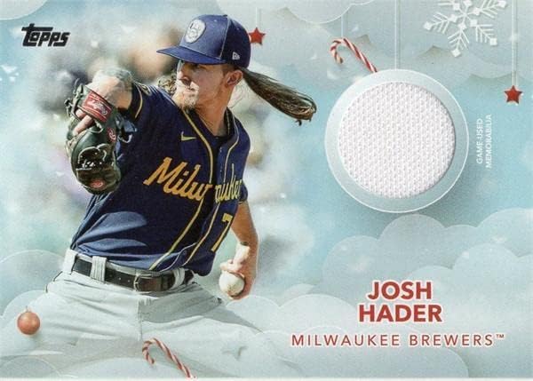 Josh Hader játékos kopott jersey-i javítás baseball kártya (Milwaukee Brewers) 2020 Topps Walmart Holiday WHRJH - MLB
