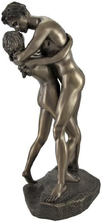 Veronese Design Bronz Meztelen Szerelmeseinek egy Szenvedélyes Ölelés Megosztási egy Puszit Szobor