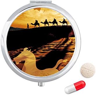Sivatag Az Út Mentén, hogy A Selyem Út Térkép Teve Tabletta Esetben Zsebében Gyógyszer Tároló Doboz, Tartály Adagoló