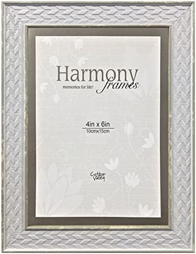 Harmónia Keretek 4x6 Fehér Rombusz Minta Mintás Fa Képkeret Falon Asztali (Fekete)