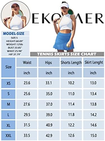 Ekouaer Tenisz Szoknya Női Rakott Sportos Golf Skorts Szoknya, a Nadrág Zsebébe Könnyű Futás Edzés Szoknya