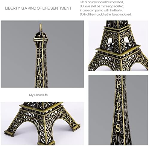 Inovat 15cm Párizsi Eiffel-Torony Kézműves Művészet Szobor Modell Asztal Dekoráció Ajándék,Bronz