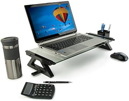 Mount-It! USB-Monitor Állvány vagy Laptop Állvány, Üveg Asztal Kelő 3 USB Hub, Portok, Kapacitás 20 kg (MI-7240)