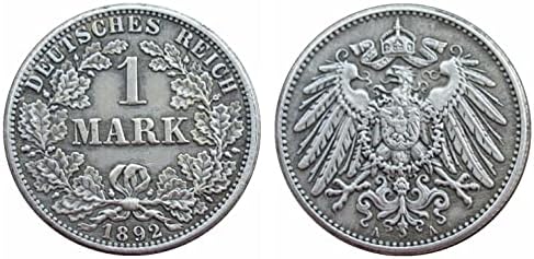 Német 1 Mark 1892 ADEFGJ Külföldi Replika ezüstözött Emlékérme