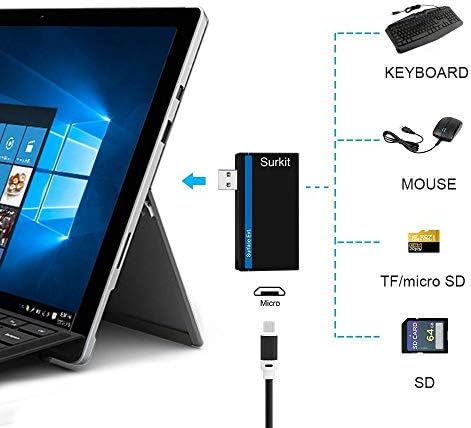 Navitech 2 az 1-ben Laptop/Tablet USB 3.0/2.0 HUB Adapter/Micro USB Bemenet SD/Micro SD Kártya Olvasó Kompatibilis Az
