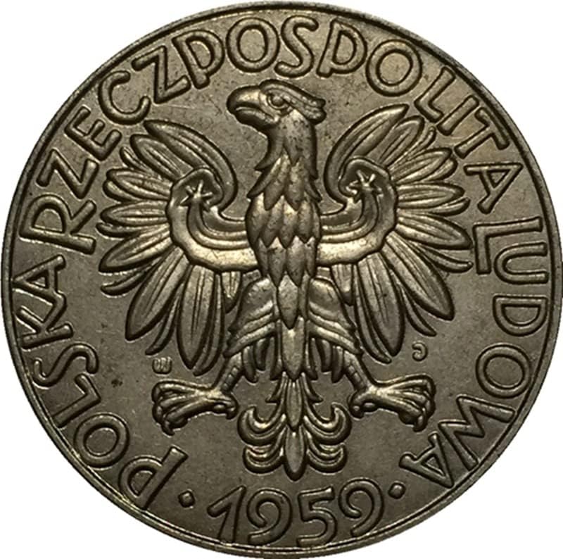 1959 Lengyel Nikkel Érme Készült Antik Érme Külföldi Érme, Emlékérme Kézműves Gyűjtemény