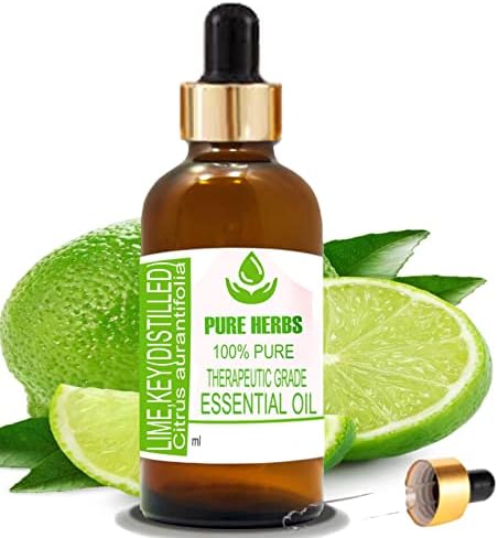 Tiszta Gyógynövények, Lime Kulcs (Desztillált) (Citrus aurantifolia) Pure & Natural Therapeautic Minőségű illóolaj Cseppentő