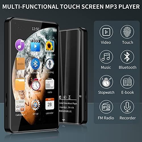 RIJAHO 80G MP3 Lejátszó, Bluetooth 4.0 5.0 Teljes érintőképernyő, Mp3 Mp4 Lejátszó Történet Játékos, zenelejátszó, FM