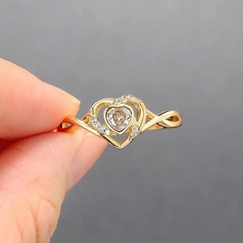 2023 Új Szív Gyűrű Szerelem Strasszos Gyűrű a Nők Szeretik Üreges Strasszos Gyűrű, Szemüveg Gyűrű az Ujjadon (Arany,