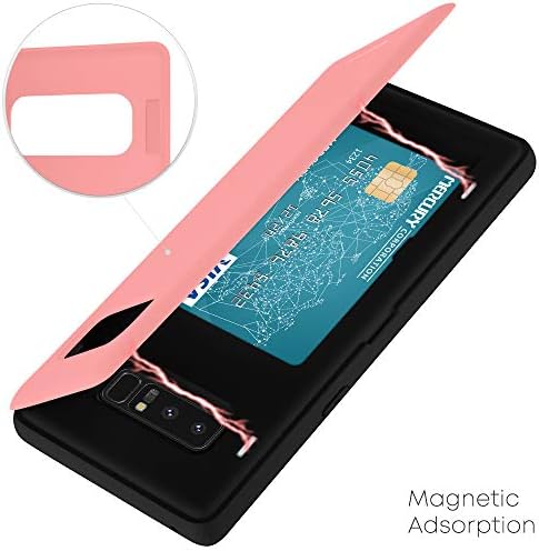 GOOSPERY Galaxy Note 8 Pénztárca tok Memóriakártya-Tartó, Védő Kettős Réteg Lökhárító Telefon Tok (Rózsaszín)