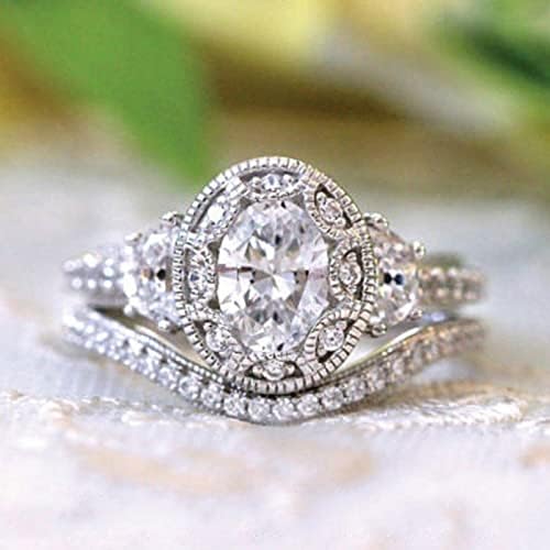 WYBAXZ Nyugati Stílusú Gyűrű Ezüst Ígéret Gyűrű Készlet 2DB NEKÜNK 6 10 Finom Design Gyémánt Divat Gyűrű Fény Luxus