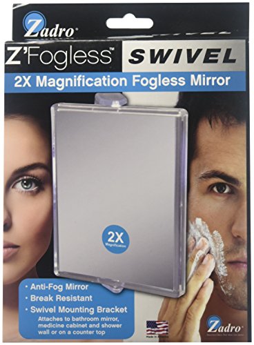 Zadro 2X Mag Z Fogless Forgatható Zuhany Tükör Kettős tapadókorong, 6-os,áttetsző Akril,7 x 5.75 / 2X,ZM05