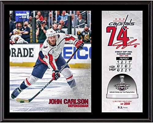 John Carlson Washington Capitals 2018 Stanley-Kupa Bajnokok 12 x 15 Szublimált Emléktábla Játék-Jég a 2018-as Stanley