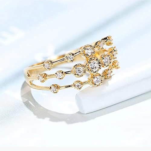 Divat Női Gyémánt Áttört Gyűrű Cirkon Eljegyzési Gyűrűt Nagy Gyűrűk Nők