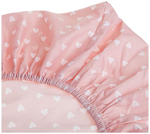 Carter Rózsaszín Zsiráf & Hearts Pamut Félszatén 2 Csomag Felszerelt Kiságy, Ágynemű, Rózsaszín, Fehér
