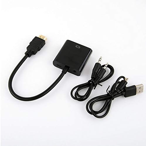 Cuxnoo HDMI-VGA Adapter, HDMI-VGA 1080P Átalakító 3,5 mm-es Audio Jack-USB Tápegység HDMI Laptop, PC, PS4, Blue Ray