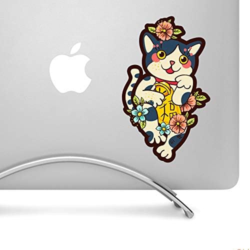 Lucky Cat - 3 Magas Oldószer Nyomtatott Matrica - MacBook, Autó, Laptop, stb.!