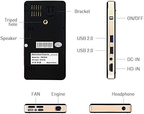 Mini Hordozható DLP Android Támogatja a 4K Projektor Dekódolás WiFi Bluetooth Miracast Airplay Mobiltelefon Szabadtéri