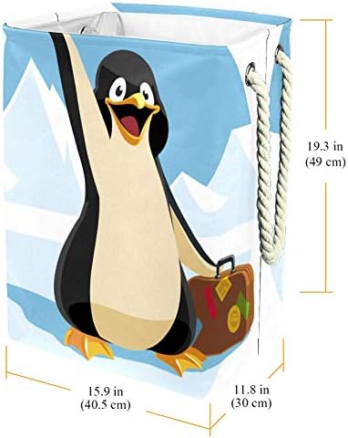Inhomer Rajzfilm Utazási Pingvin 300D Oxford PVC, Vízálló Szennyestartót Nagy Kosárban a Takaró Ruházat, Játékok Hálószoba