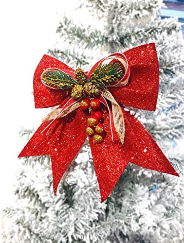 T-Km Piros Masnival Karácsonyfadísz, Karácsonyi Dekoráció Bowknot Készlet Nagy Méretű