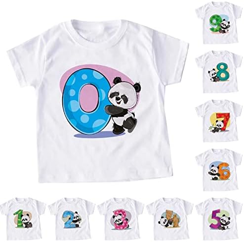 Fiú 3 Kisgyermek Fiúk Lányok Nyári Rövid Ujjú Panda Rajzfilm Nyomatok Pólók Felsők Outwear Aranyos Ujja Csomag