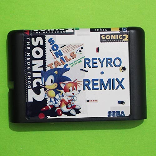 Sonic 2 Retro Remix 16 bit MD Játék Kártya Sega Mega Drive-Genesis-NTSC-J
