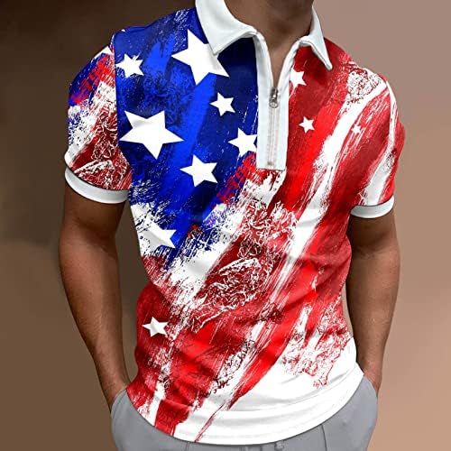 Amerikai Zászlós Póló Férfi július 4-én Hazafias póló Nyári Alkalmi Klasszikus Rövid Ujjú Felsők