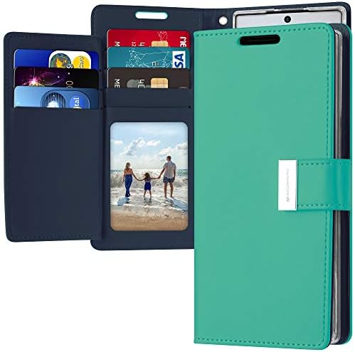 GOOSPERY Gazdag Tárca a Samsung Galaxy Note 10 Esetben (2019) Extra Kártya Slot Bőr Flip Cover (Menta)