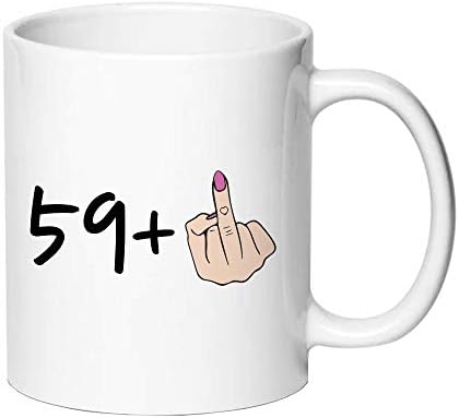 Én 59 Plusz 1 Középső Ujj Egyenlő 60 Születésnapi Bögre Kávé - Újdonság Kerámia Bögre Tea Csésze Fehér 60 Születésnapi