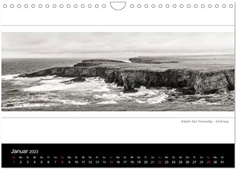Schwarz-weisses Schottland (Wandkalender 2023 DIN A3 quer), Calvendo 2023 havi naptár