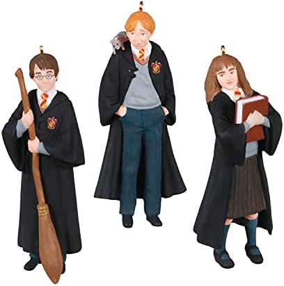 Hallmark Miniatűr Emlék Karácsonyi Dísz 2021, Harry Potter Trió Harry, Hermione, Ron pedig, Mini Készlet 3