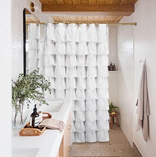 Volens Fehér Zuhanyzó Függöny Szövet/Fodros Fürdőszoba,70-ban Hosszú