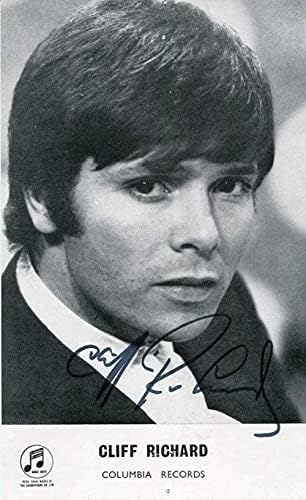 Cliff Richard POP ÉNEKES & SZÍNÉSZ, autográf, aláírt promóció kártya