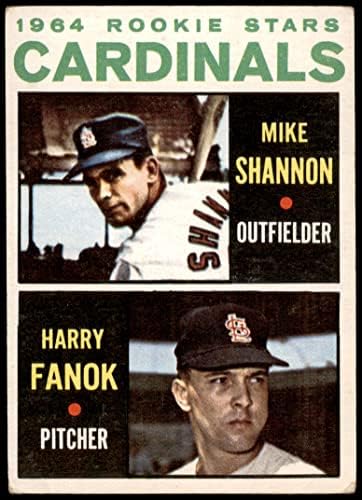 1964 Topps 262 Bíborosok Újonc Mike Shannon/Harry Fanok St. Louis Cardinals (Baseball Kártya) VG Bíborosok