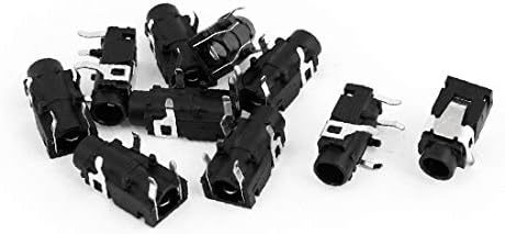 X-mosás ragályos 10 Db Fekete-Ezüst Hang 3,5 mm-es Sztereó Jack Aljzat NYÁK-ba Szerelhető Csatlakozó(Presa per connettore